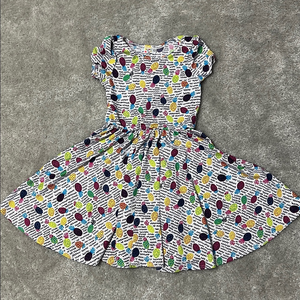 Dot Dot Smile Pineapple Print Dress - Multicolor
